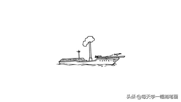 航空母舰简笔画，如何绘制帅气而精致的舰艇，航空母舰简笔画教程，绘制帅气精致的舰艇步骤指南