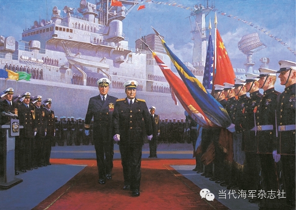 庆祝海军成立五十周年，回顾与前瞻，庆祝海军成立五十周年，回顾辉煌历程，前瞻未来征程