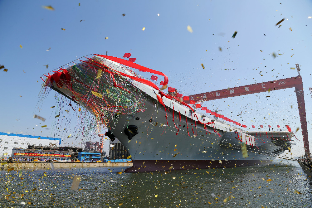 中国海军新里程碑，003航母下水仪式纪实，中国海军新里程碑，003航母下水仪式盛况纪实