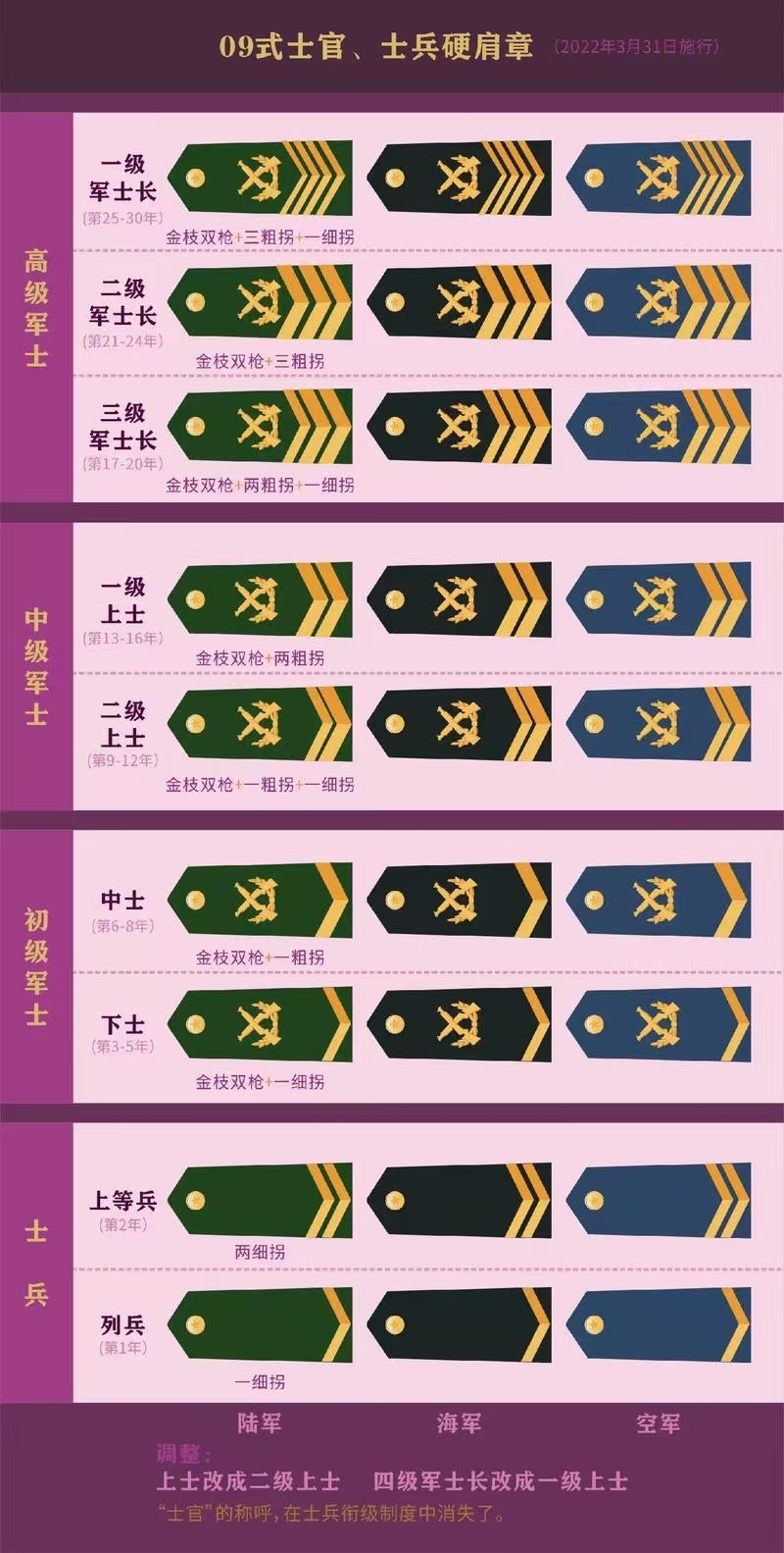 中国的军衔胸标等级及标志，中国军衔胸标等级及标志详解
