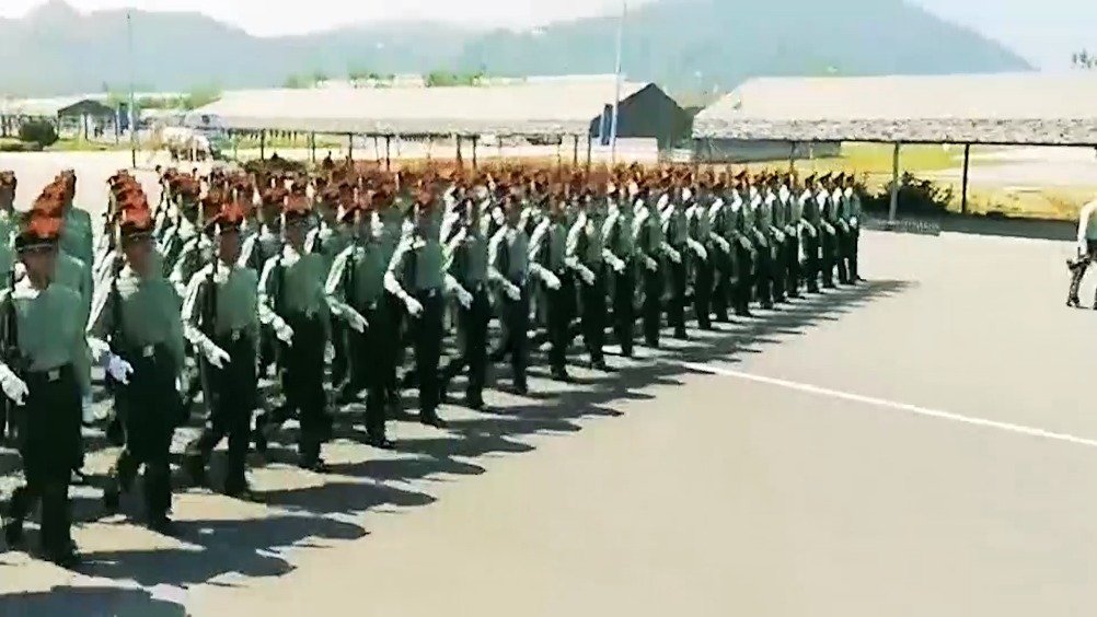 2019阅兵式上的正步劈枪，展现中国力量与风采，阅兵式正步劈枪，展现中国力量与风采的壮丽瞬间