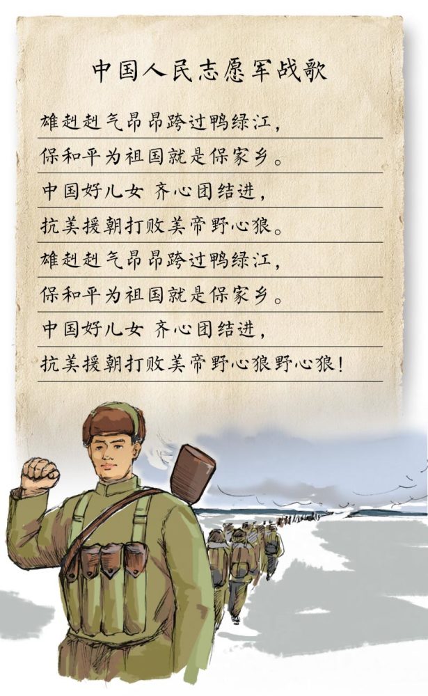 中国人民志愿军的战歌歌词，英勇无畏，正义必胜，中国人民志愿军战歌，英勇无畏，正义必胜的壮丽旋律